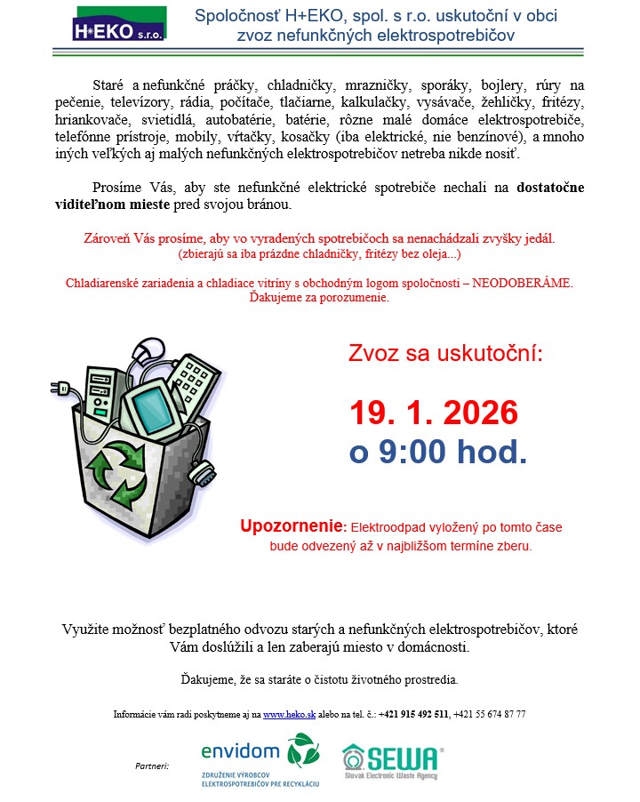 zvoz elektro. 19.1.2026